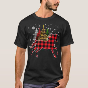 Camiseta Red Buffalo Plaid Horse Tree Leopard print Christm