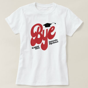 Camiseta Red Bye Graduation Cap Senior