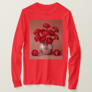 Camiseta Red Carnation Bouquet Long Sleeve