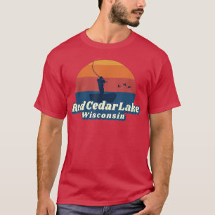 Camiseta Red Cedar Lake Boating Vintage Fishing1502