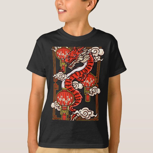 Camiseta Red Chinese New Year Of The Dragon 2024 Lanterns C (Anverso)