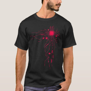 Camiseta Red Computer CPU Core Heart Geek
