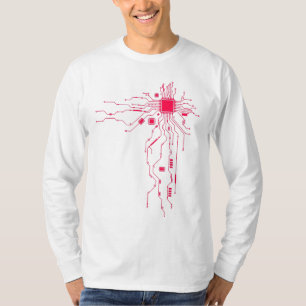 Camiseta Red Computer CPU Core Heart Geek