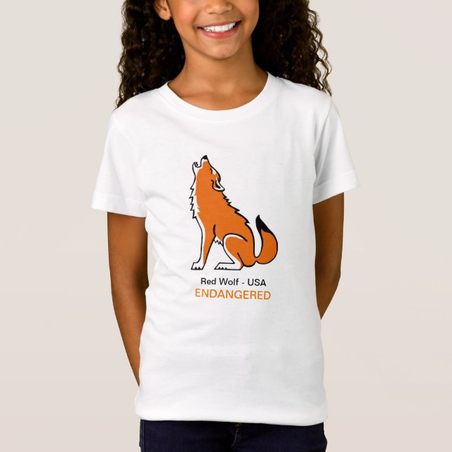 Camiseta Red Cute WOLF - Animales en peligro de extinción - (Anverso)