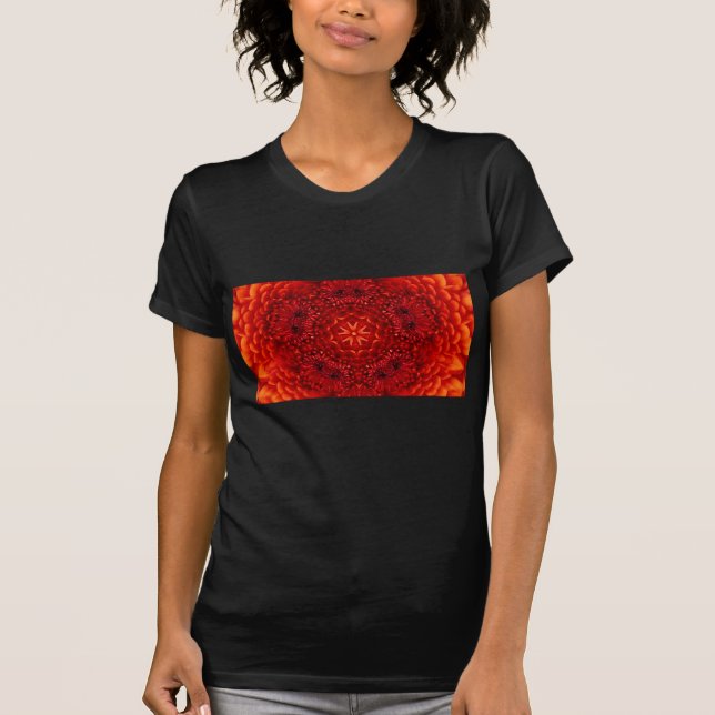 Camiseta RED DAHLIA FLOWERS Resumen Floral (Anverso)