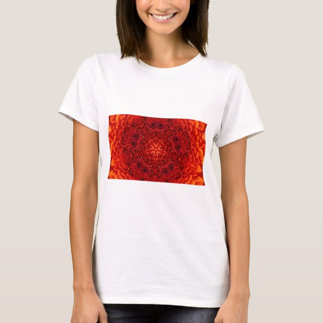Camiseta RED DAHLIA FLOWERS Resumen Floral (Anverso)