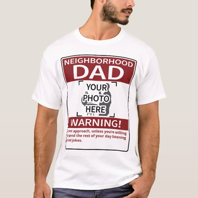 Camiseta Red de advertencia de padre de barrio personalizad (Anverso)