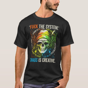 Camiseta Red de Caos Hackea El Sistema Cráneo Ciberpunk Reb