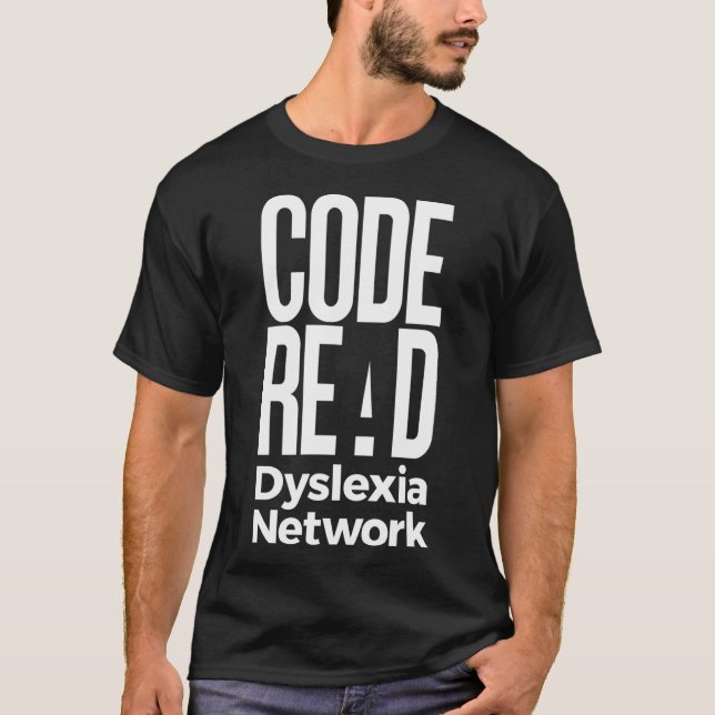 Camiseta Red de dislexia de lectura de código (Anverso)