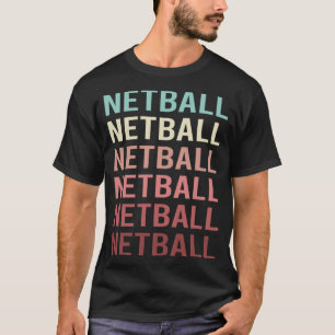 Camiseta Red de texto colorido de netball