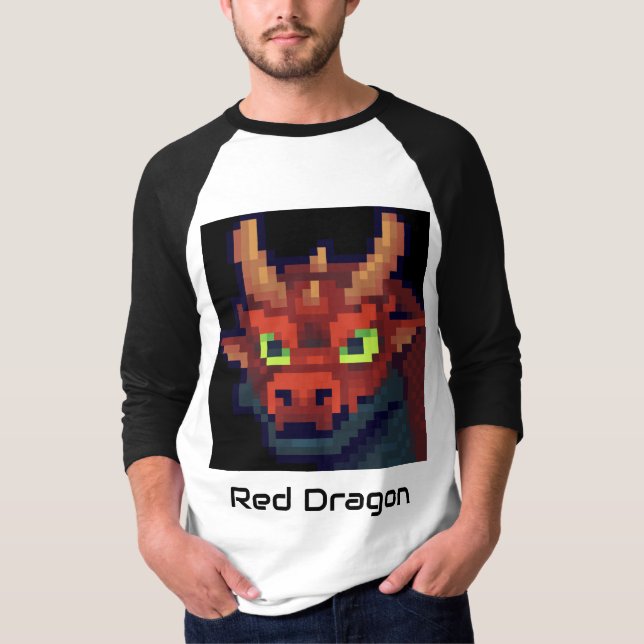 Camiseta Red Dragon Pixel Art T Shirt (Anverso)