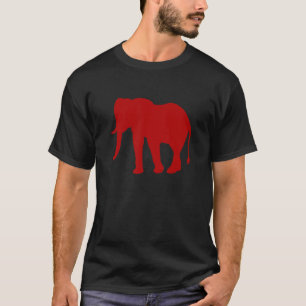 Camiseta Red Elephant Silhouette Zoologist World Elephant D