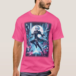 Camiseta Red Eye Yorha 2B Cyberpunk Style