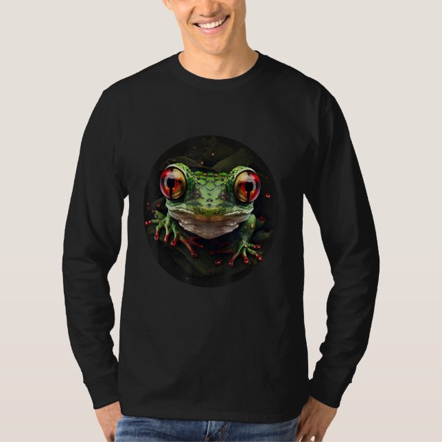 Camiseta Red Eyed Tree Frog Leaping Frog Rainforest Amphibi (Anverso)