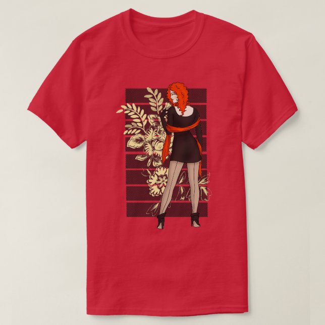 Camiseta Red Flower Winup Pinup (Diseño del anverso)