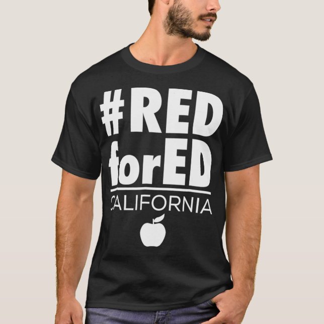 Camiseta Red for Ed  California  Teacher Protest Tshirt CA  (Anverso)