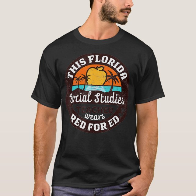 Camiseta Red For Ed Florida Social Studies Teacher Rally Re (Anverso)