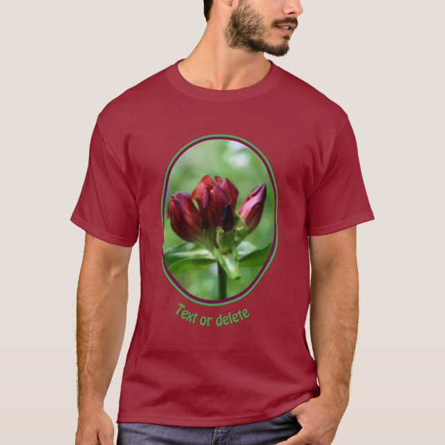 Camiseta Red Gentian Flower In Bloom Personalized (Anverso)