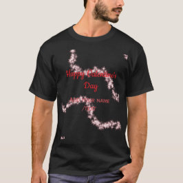 Camiseta Red glitter lines happy Valentine's day spiral nam