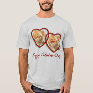 Camiseta Red Gold Heart Moderno Feliz Día de San Valentín H