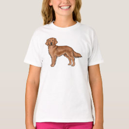 Camiseta Red Golden Retriever Cute Cartog Art