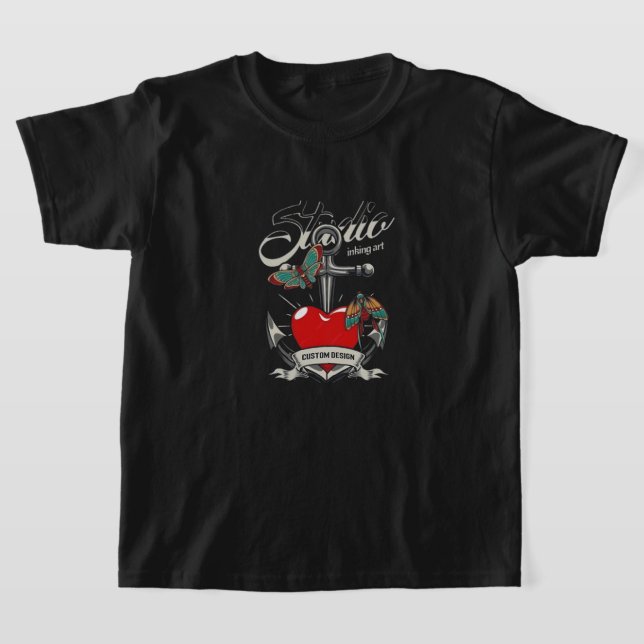 Camiseta Red Heart & Butterflies Studio Inking Art (Distribución)