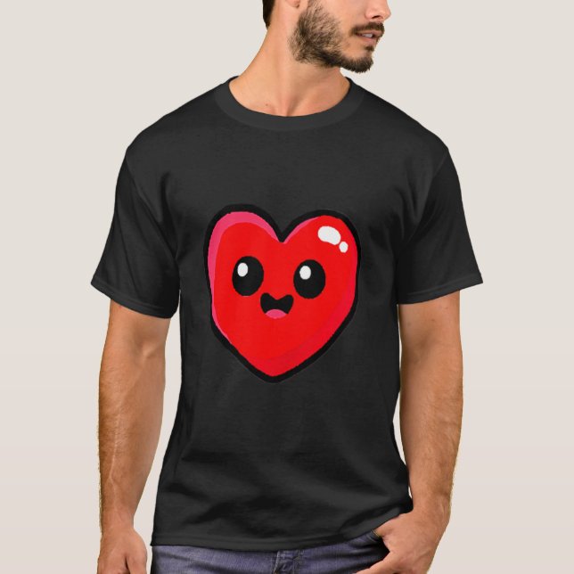 Camiseta Red Heart Funny Cute Design For Men Women Husband  (Anverso)