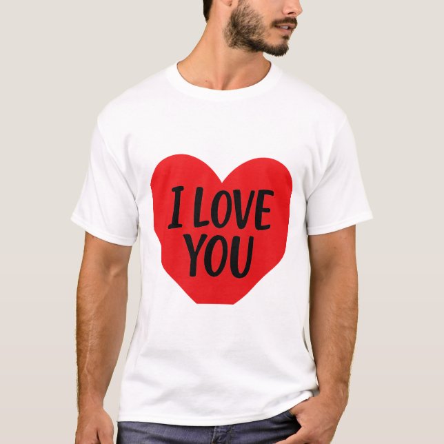 Camiseta Red Heart “I LOVE YOU” – Romantic Minimalist Desig (Anverso)
