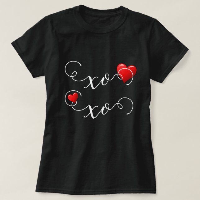 Camiseta Red Heart XOXO (Diseño del anverso)
