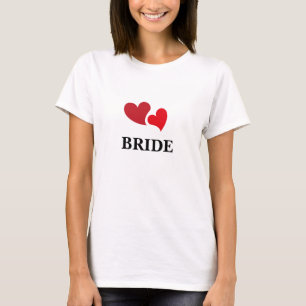Camiseta Red Hearts Bride Typografía diseño mínimo