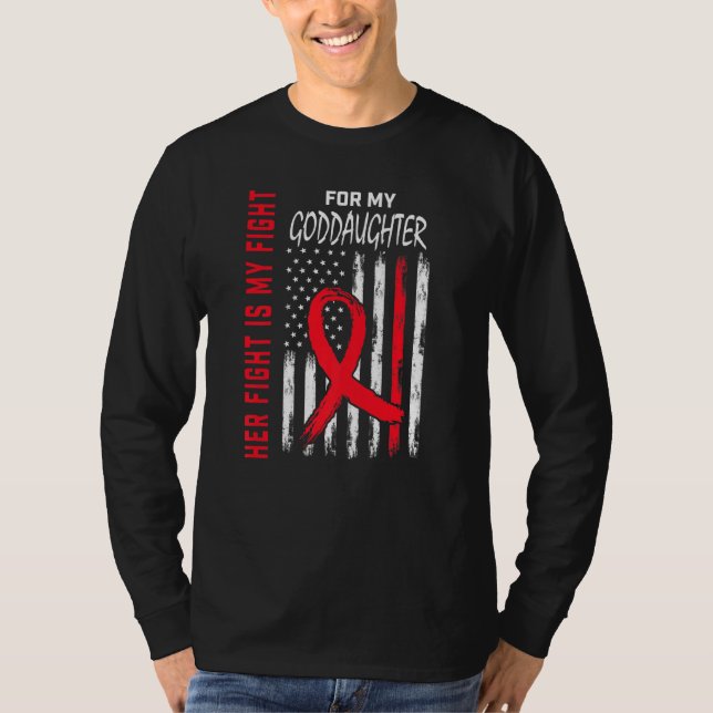 Camiseta Red Her Fight Goddaughter Heart Disease Awareness  (Anverso)