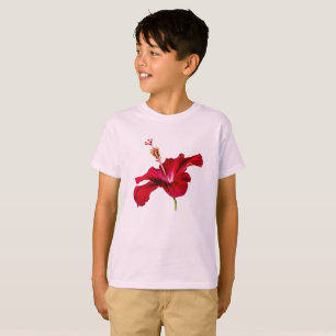 Camiseta Red Hibiscus Flower Side View Kid's