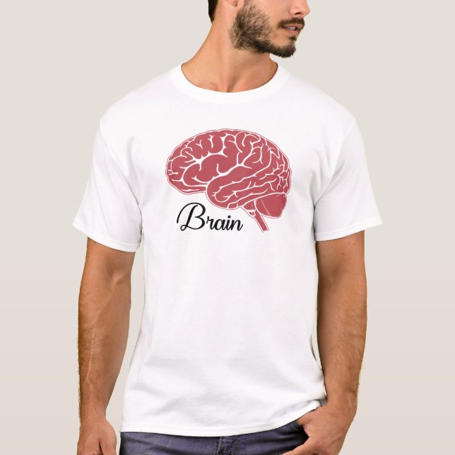 Camiseta Red Human Brain Anatomy Illustration (Anverso)