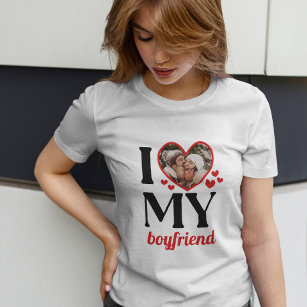 Camiseta Red I Heart My Boyfriend Add Photo