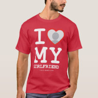 Red I Love My Girlfriend Photo T-Shirt