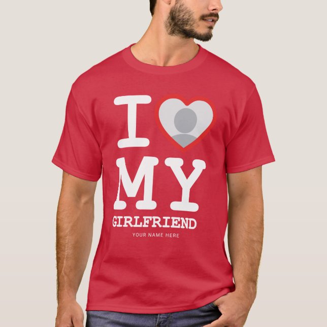 Camiseta Red I Love My Girlfriend Photo T-Shirt (Anverso)