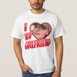 Camiseta Red I Love My Girlfriend Photo T-Shirt