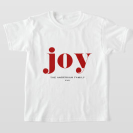 Camiseta Red JOY Bold Typography Navidades modernos