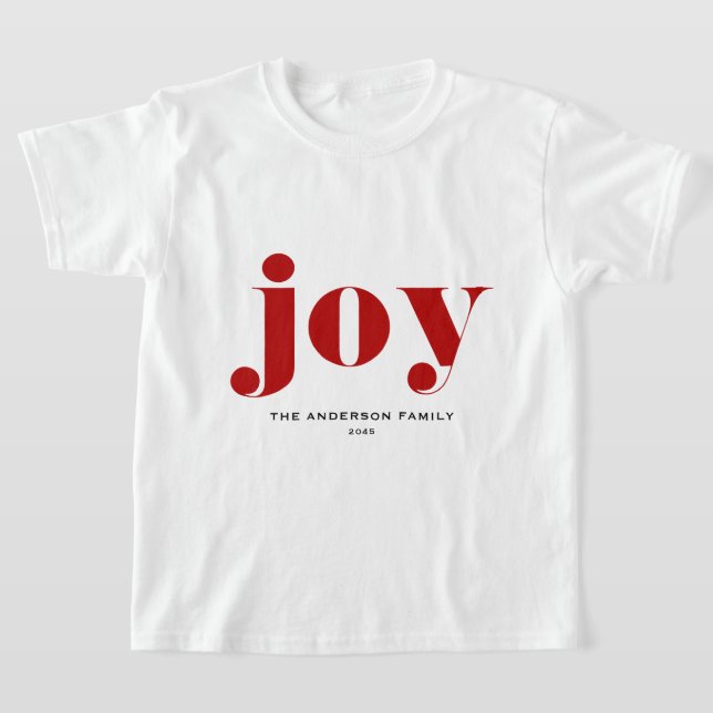 Camiseta Red JOY Bold Typography Navidades modernos (Distribución)