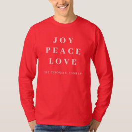 Camiseta Red Joy Peace Love Minimal Navidad Nombre de la fa