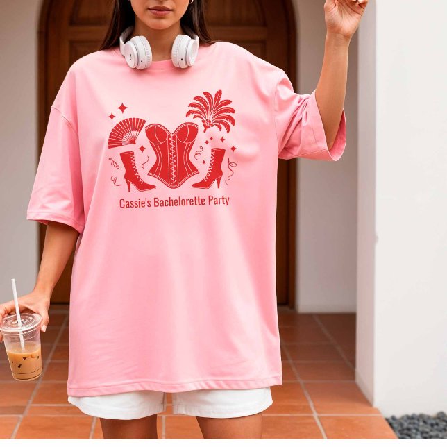 Camiseta Red Las Vegas Showgirl Bridesmaid Bach Party (Subido por el creador)