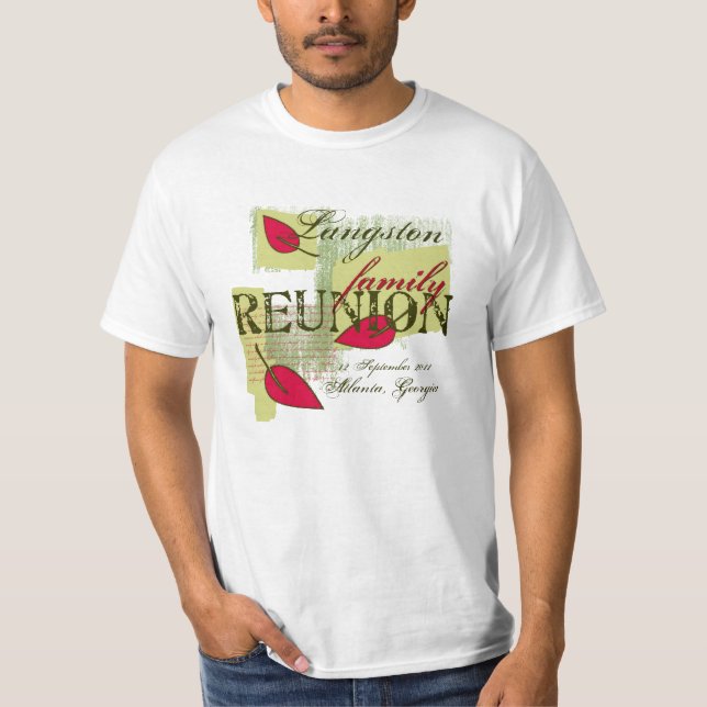 Camiseta Red Leaf Custom Name Family Reunion (Anverso)