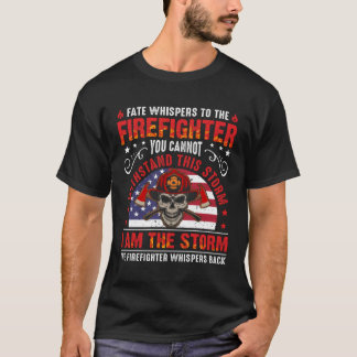 Camiseta Red Line American Flag  Cool Firefighter Plus Size