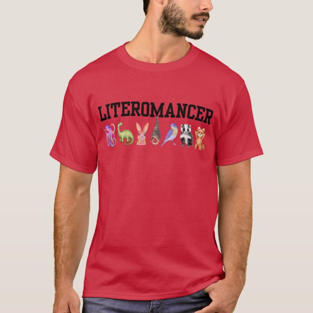 Camiseta Red Literomancer con tótems de la casa (Anverso)