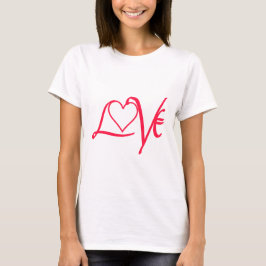 Camiseta Red love word