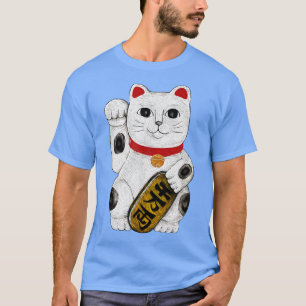 Camiseta Red Maneki Neko Lucky Cat Retro Vintage japonés M