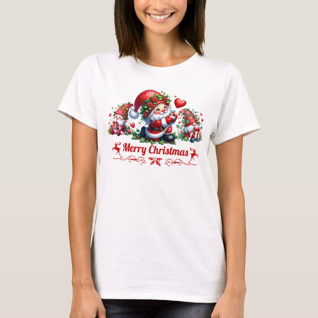 Camiseta Red Merry Christmas Gnomes  (Anverso)