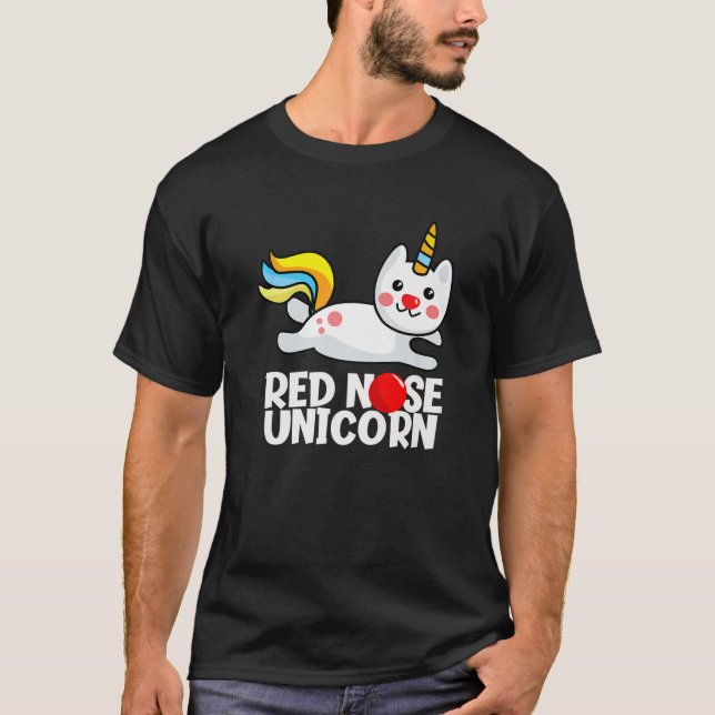 Camiseta Red Nose 2022 Funny Reddish Face Unicorn Cat (Anverso)