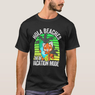 Camiseta Red Panda Beach Vacation Mode Surfboard Summer Hol