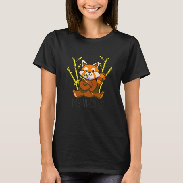 Camiseta Red Panda Bear Bamboo Vegetarian Diet Vegan (Anverso)